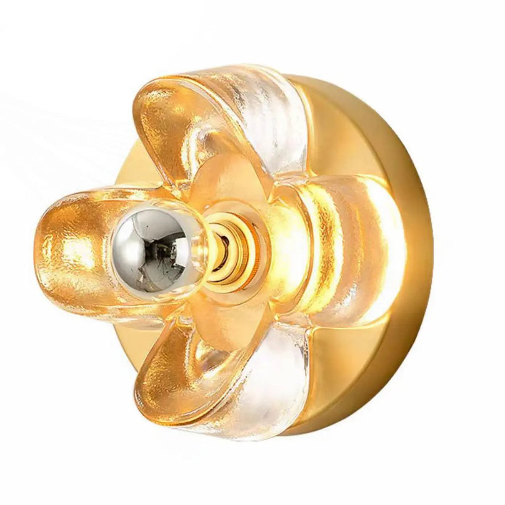 Applique murale LED moderne et élégante en verre avec motif floral