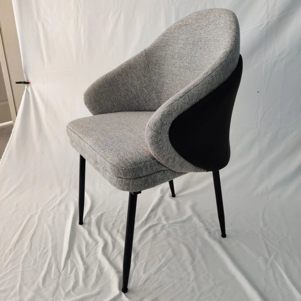 Chaise de salle à manger moderne en tissu cuir et coton rembourré