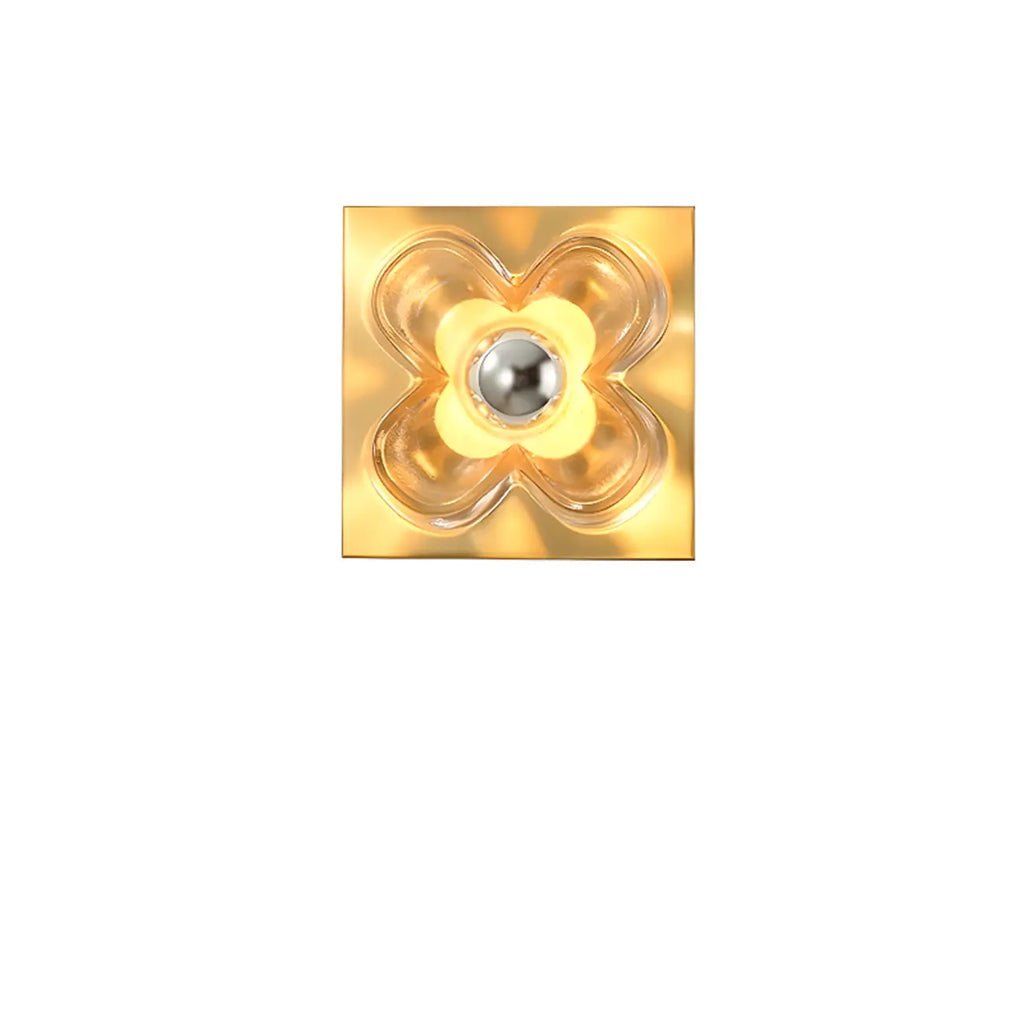 Applique murale LED moderne et élégante en verre avec motif floral