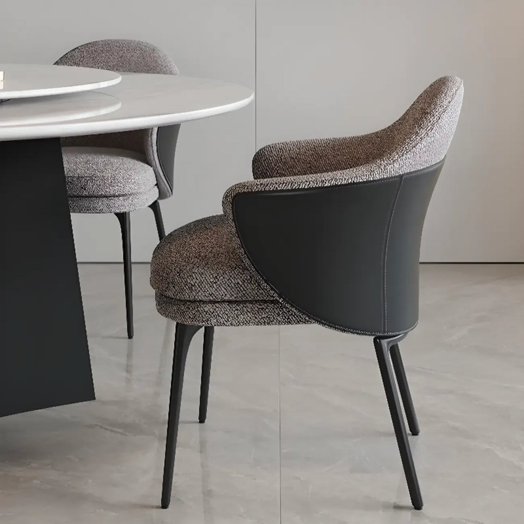 Chaise de salle à manger moderne en tissu cuir et coton rembourré