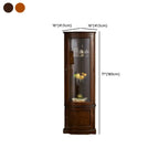 Vitrine d'angle classique en bois de noyer avec portes vitrées