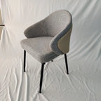 Chaise de salle à manger moderne en tissu cuir et coton rembourré