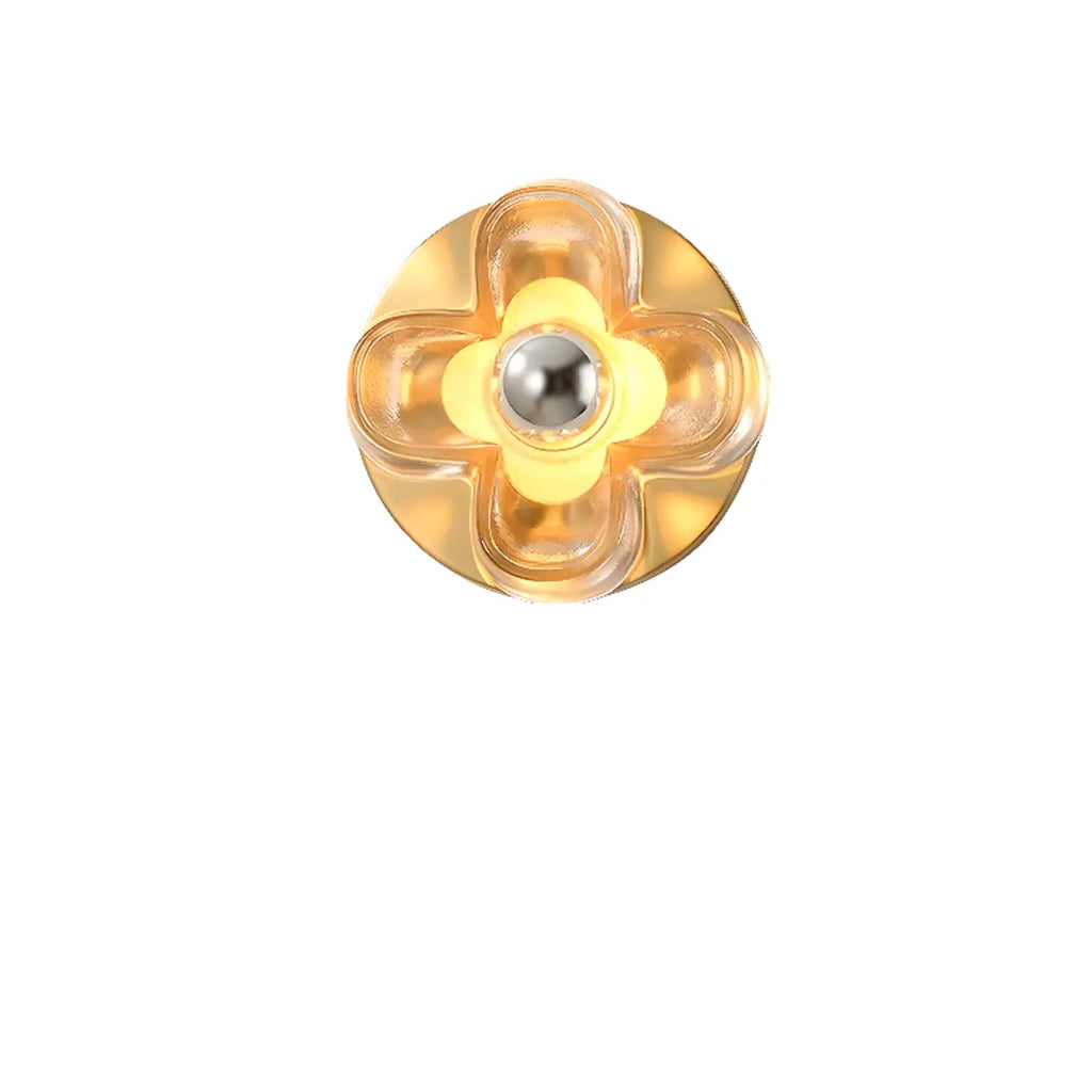 Applique murale LED moderne et élégante en verre avec motif floral