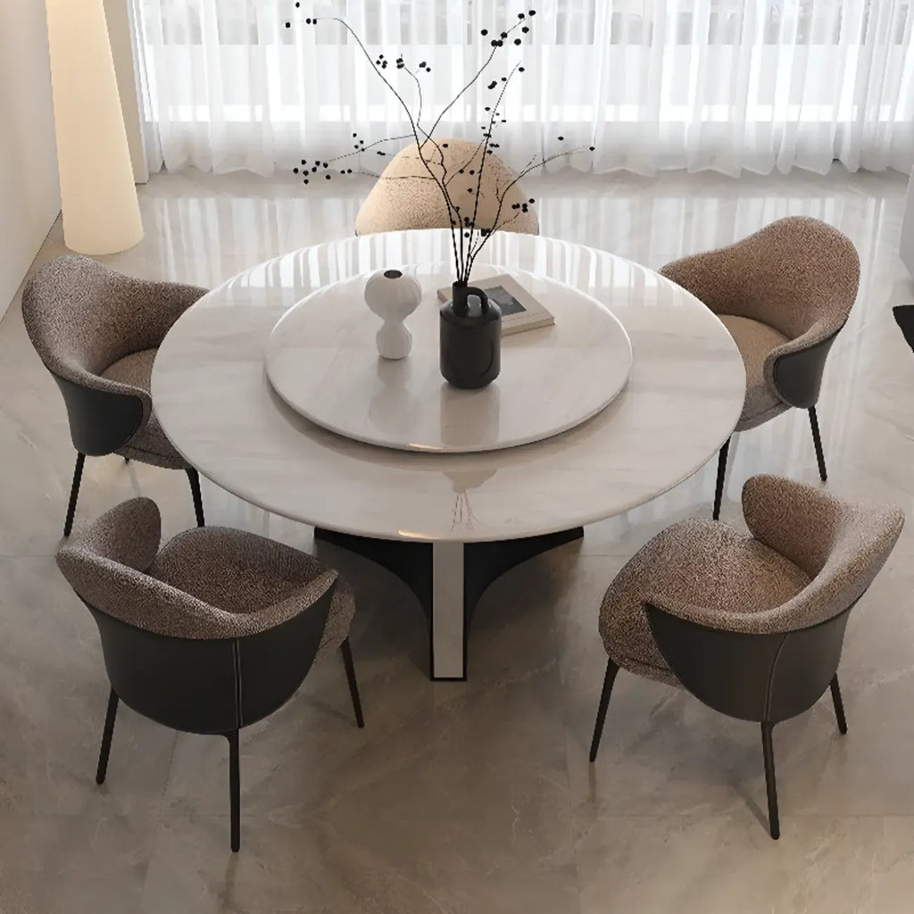 Chaise de salle à manger moderne en tissu cuir et coton rembourré