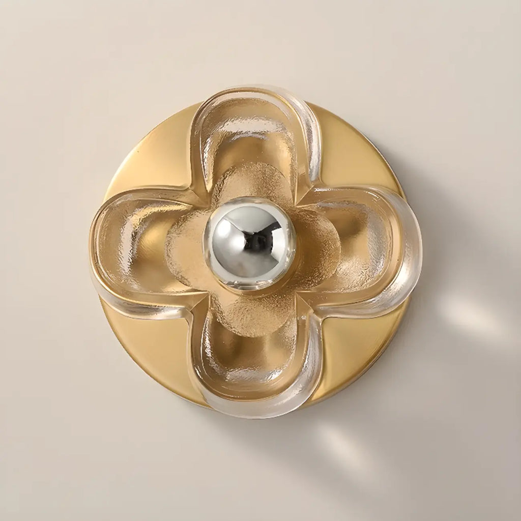 Applique murale LED moderne et élégante en verre avec motif floral