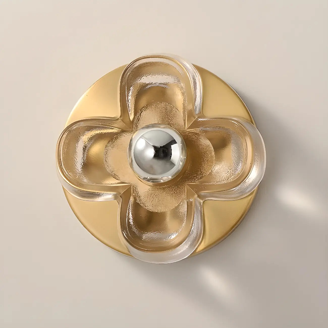 Applique murale LED moderne et élégante en verre avec motif floral