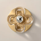Applique murale LED moderne et élégante en verre avec motif floral