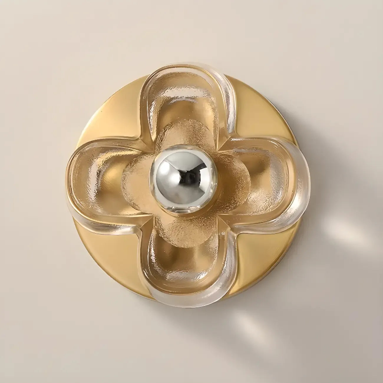 Applique murale LED moderne et élégante en verre avec motif floral