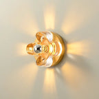 Applique murale LED moderne et élégante en verre avec motif floral