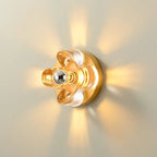 Applique murale LED moderne et élégante en verre avec motif floral