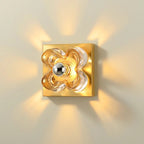 Applique murale LED moderne et élégante en verre avec motif floral
