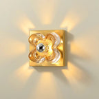 Applique murale LED moderne et élégante en verre avec motif floral