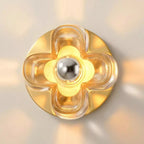 Applique murale LED moderne et élégante en verre avec motif floral