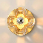 Applique murale LED moderne et élégante en verre avec motif floral