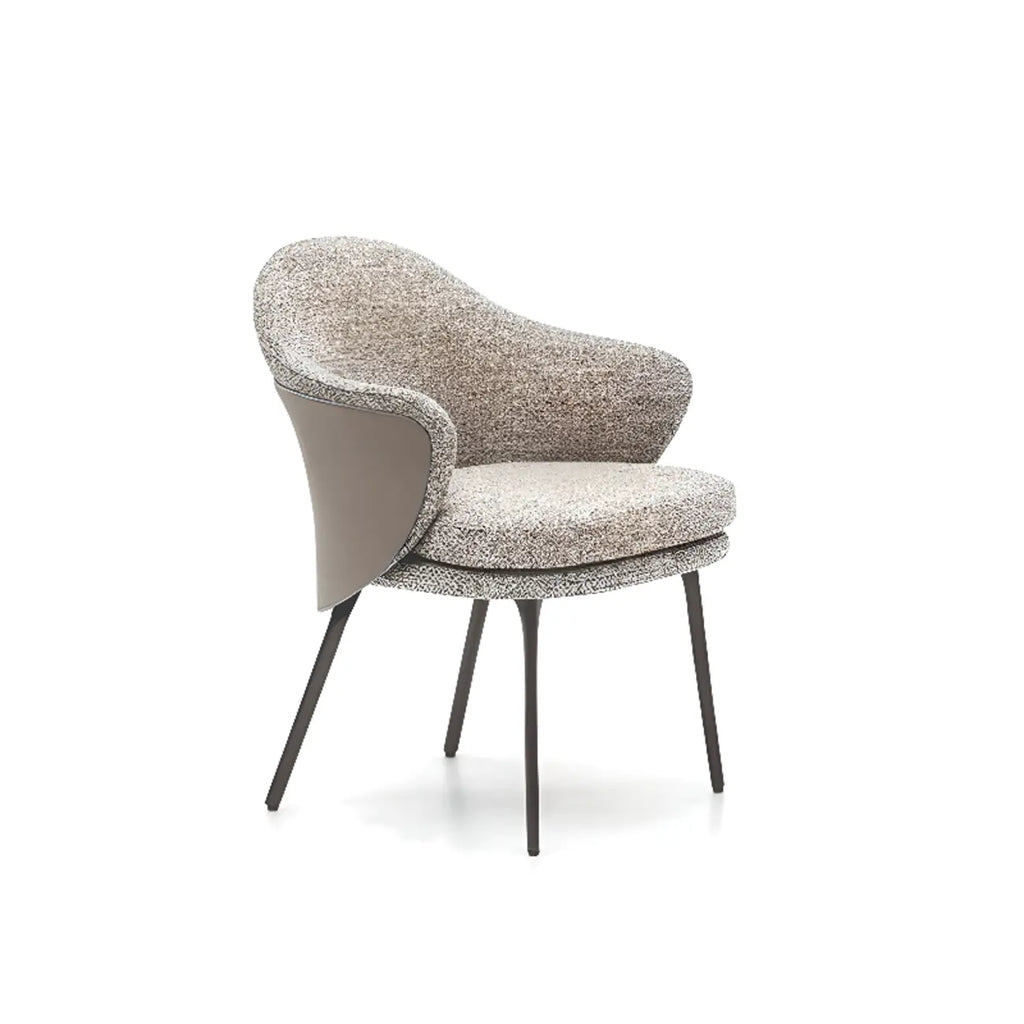 Chaise de salle à manger moderne en tissu cuir et coton rembourré