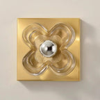 Applique murale LED moderne et élégante en verre avec motif floral