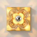 Applique murale LED moderne et élégante en verre avec motif floral