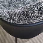 Chaise de salle à manger moderne en tissu cuir et coton rembourré