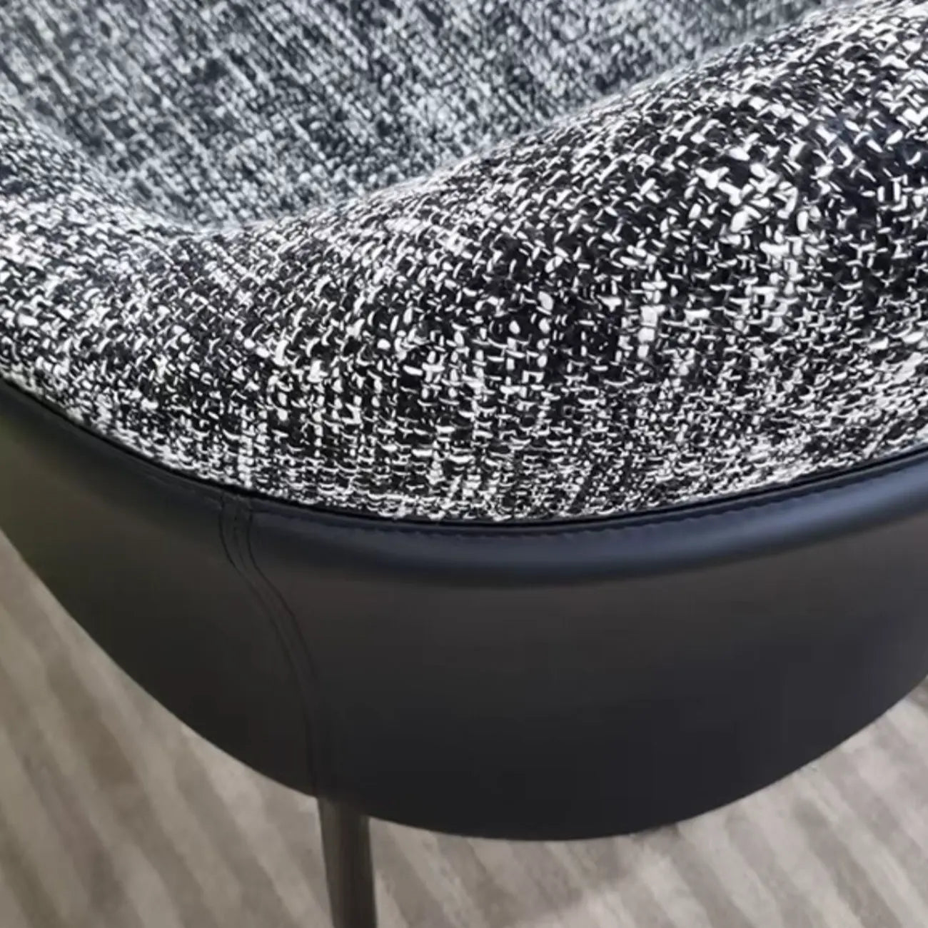 Chaise de salle à manger moderne en tissu cuir et coton rembourré