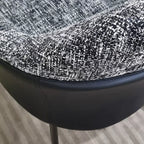 Chaise de salle à manger moderne en tissu cuir et coton rembourré