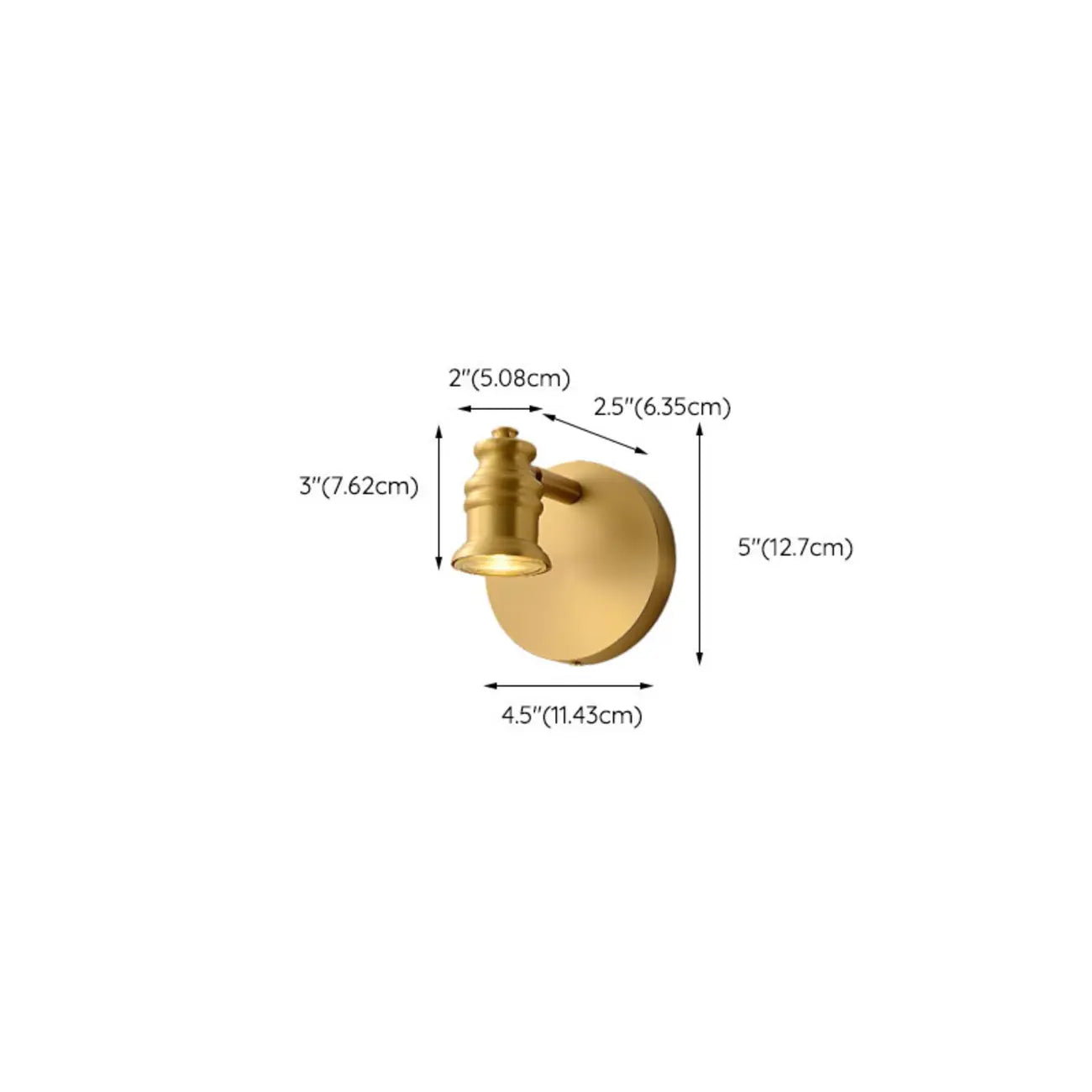 Lampada da Parete per Bagno Antico in Rame Oro con Cavo