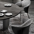 Chaise de salle à manger moderne en tissu cuir et coton rembourré