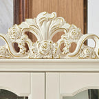 Vitrine glamour en bois blanc et verre avec tiroirs