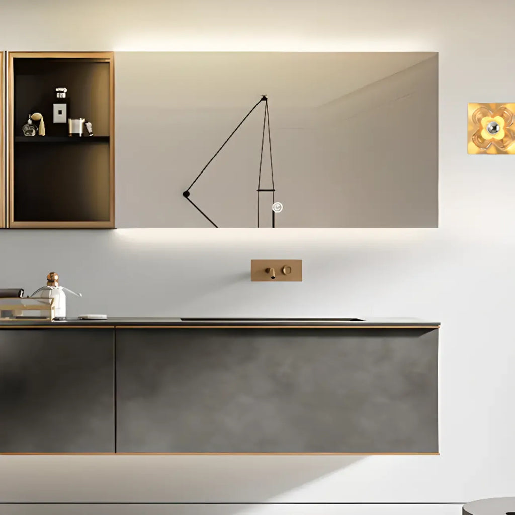 Applique murale LED moderne et élégante en verre avec motif floral