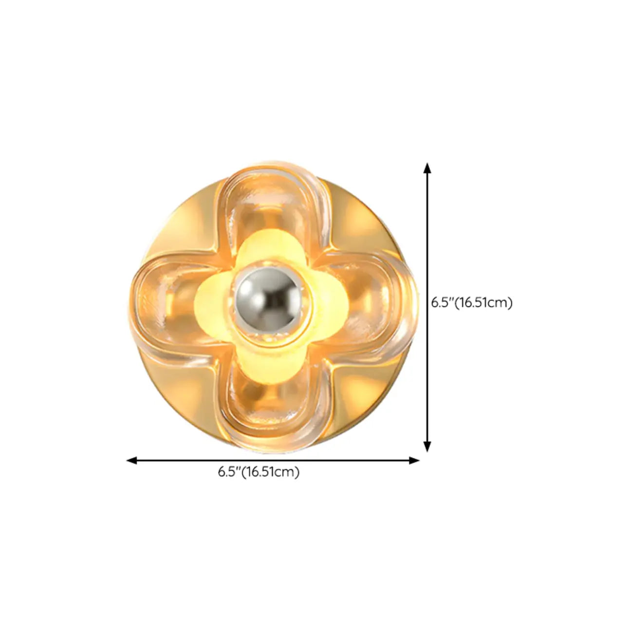 Applique murale LED moderne et élégante en verre avec motif floral