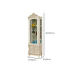 Vitrine glamour en bois blanc et verre avec tiroirs