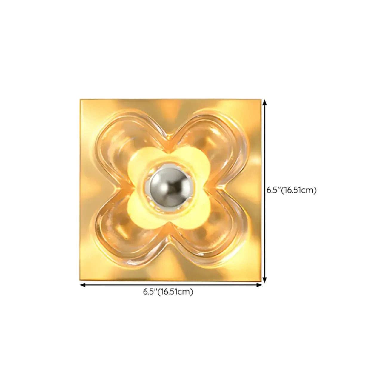 Applique murale LED moderne et élégante en verre avec motif floral