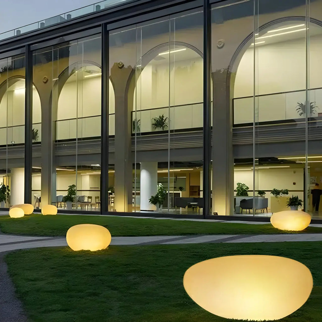 Lampe de jardin LED blanche en forme de pierre pour la décoration de pelouse