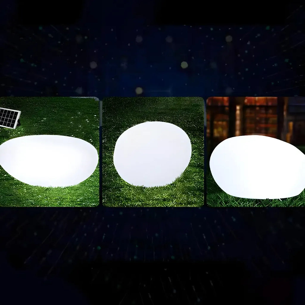 Lampe de jardin LED blanche en forme de pierre pour la décoration de pelouse