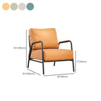 Fauteuil d'appoint moderne en cuir avec coussin et accoudoirs en métal