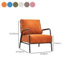 Fauteuil d'appoint moderne en cuir avec coussin et accoudoirs en métal