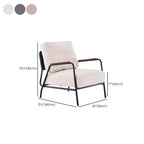 Fauteuil d'appoint moderne en cuir avec coussin et accoudoirs en métal