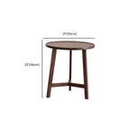 Ensemble table basse ronde en bois style milieu du siècle avec pieds croisés
