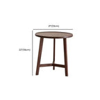 Ensemble table basse ronde en bois style milieu du siècle avec pieds croisés