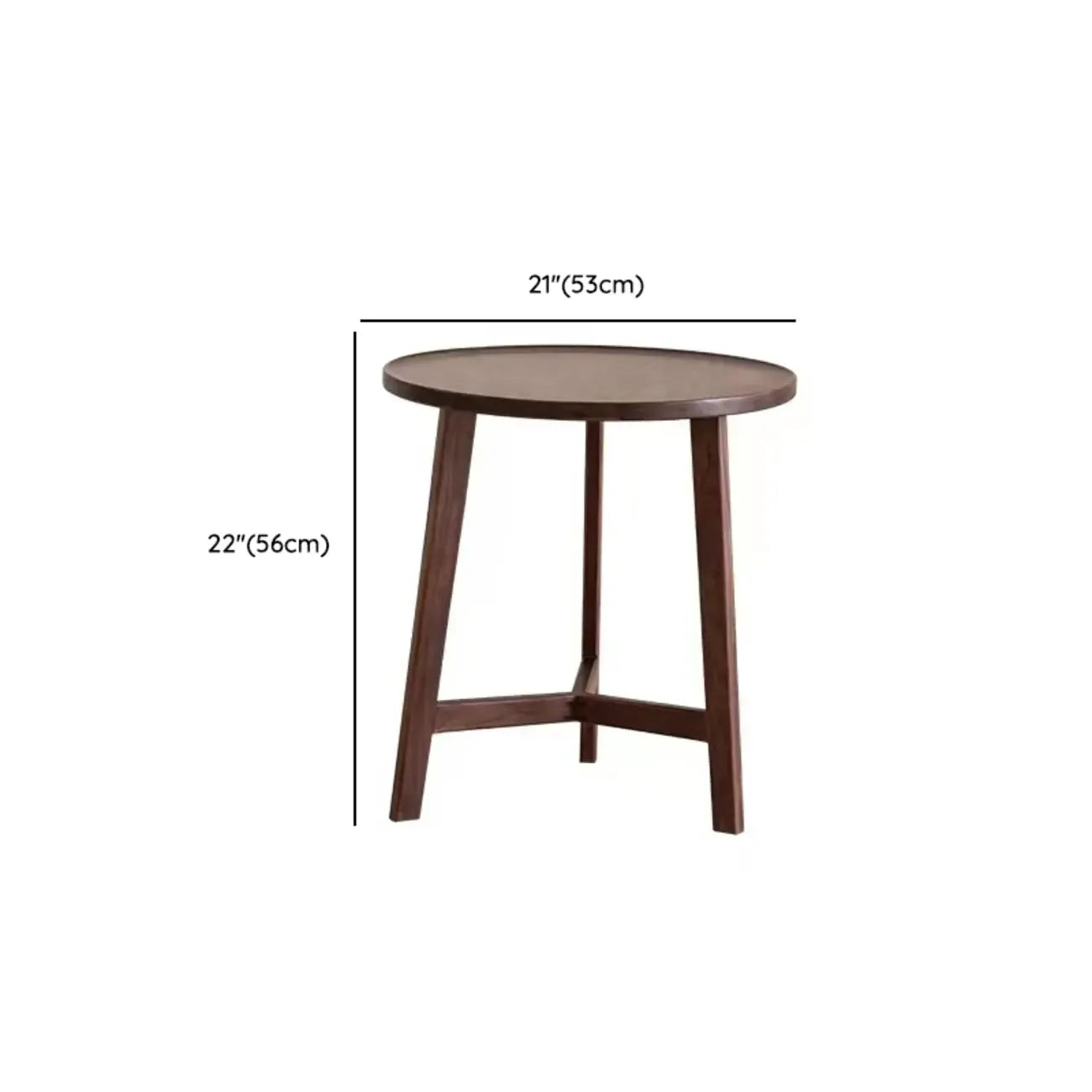 Ensemble table basse ronde en bois style milieu du siècle avec pieds croisés