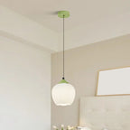 Lampe de chevet enfant en verre blanc avec suspension tulipe