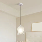 Lampe de chevet enfant en verre blanc avec suspension tulipe