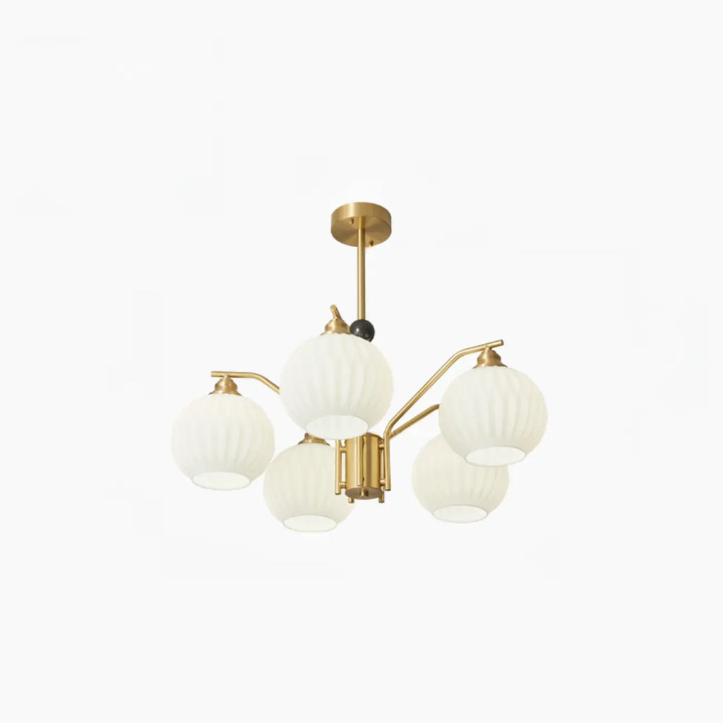 Lustre moderne à 8 lumières en verre avec globe et hauteur réglable