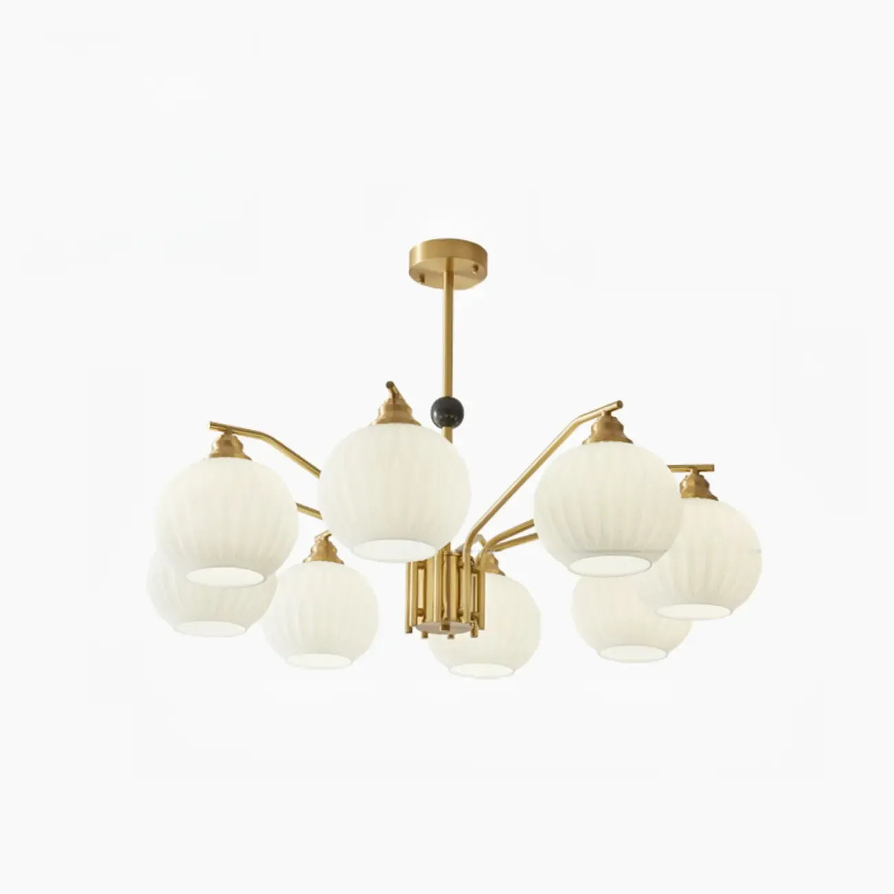 Lustre moderne à 8 lumières en verre avec globe et hauteur réglable