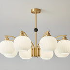 Lustre moderne à 8 lumières en verre avec globe et hauteur réglable