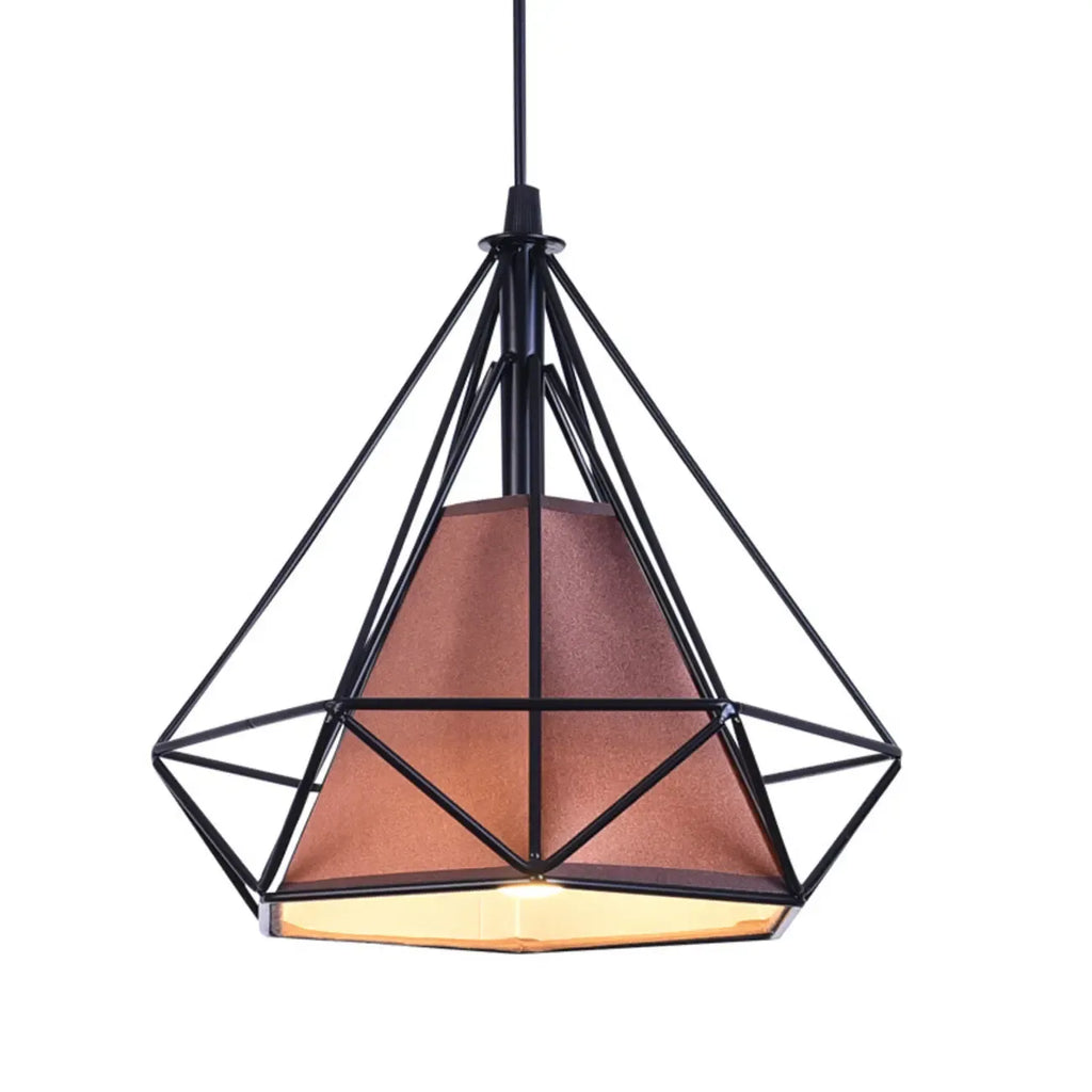 Suspension moderne en forme de cône de diamant coloré