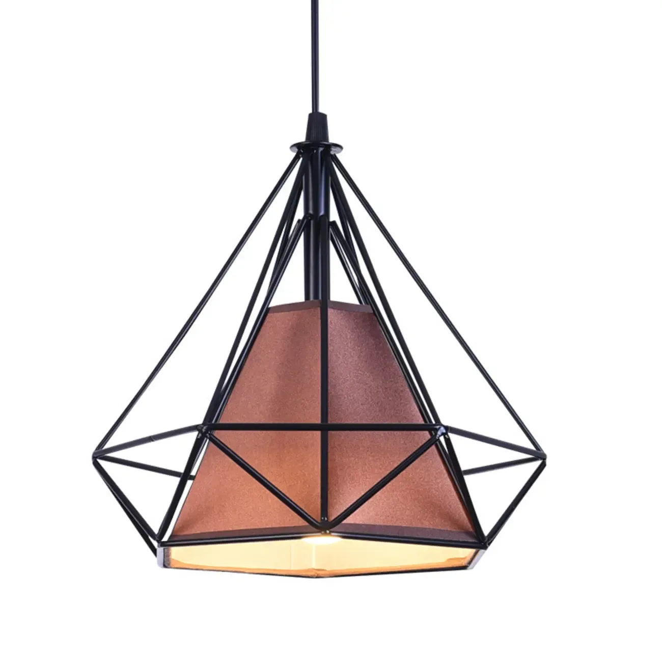 Suspension moderne en forme de cône de diamant coloré