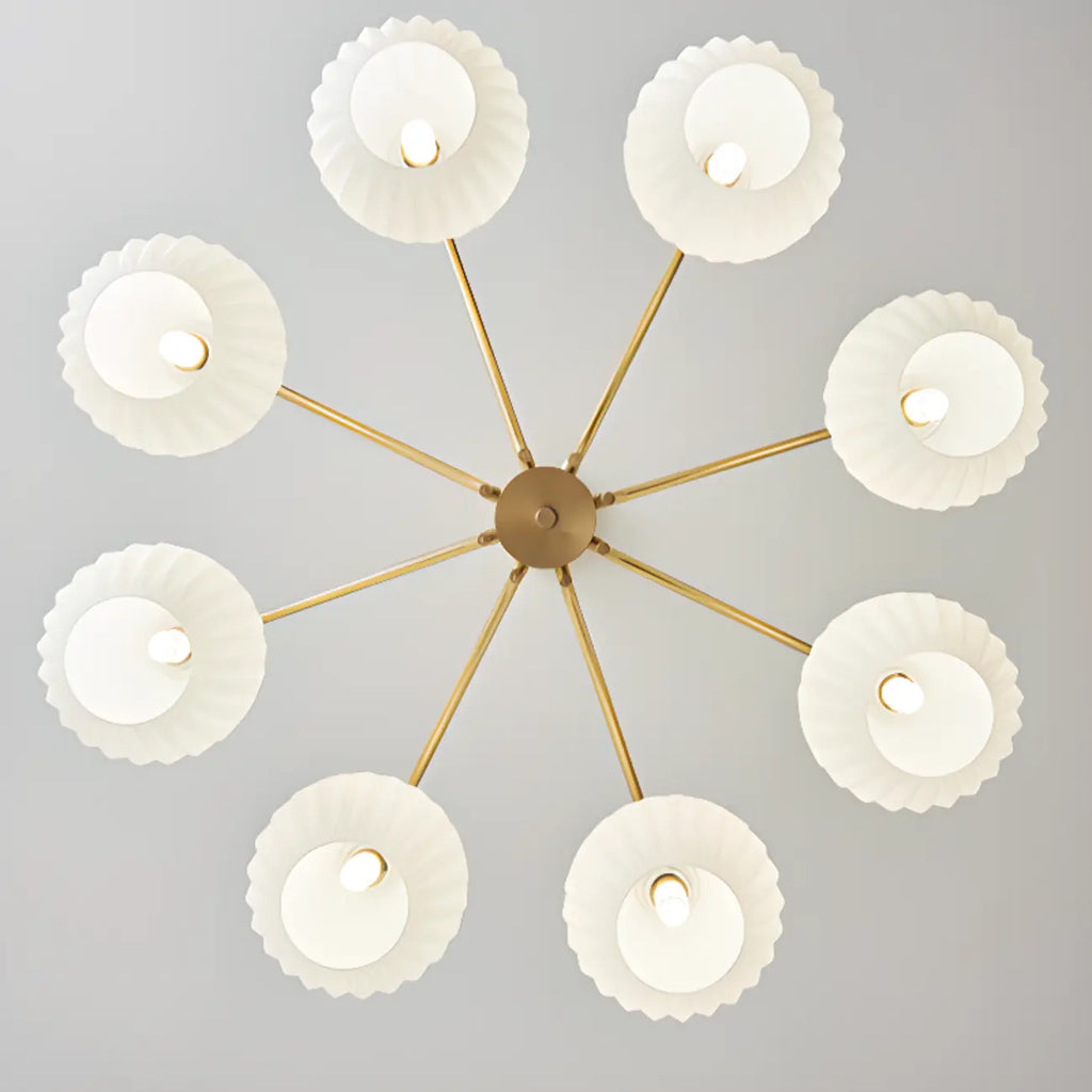 Lustre moderne à 8 lumières en verre avec globe et hauteur réglable