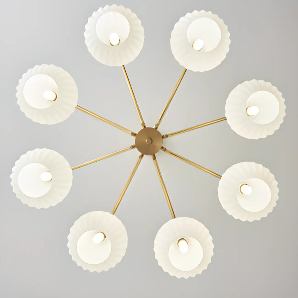 Lustre moderne à 8 lumières en verre avec globe et hauteur réglable