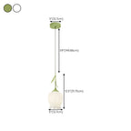 Lampe de chevet enfant en verre blanc avec suspension tulipe