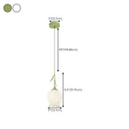Lampe de chevet enfant en verre blanc avec suspension tulipe